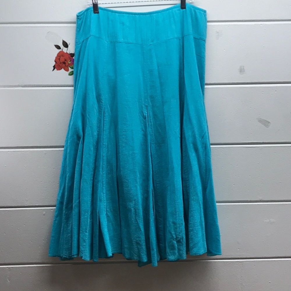 Ruby Rd. Teal Blue A-Line Skirt
